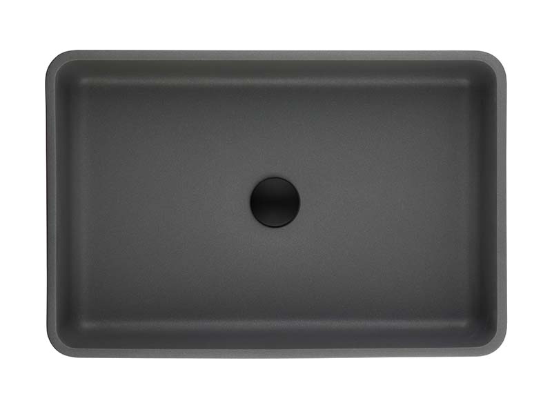 Grey Rectangular Vessel Bathroom Sink