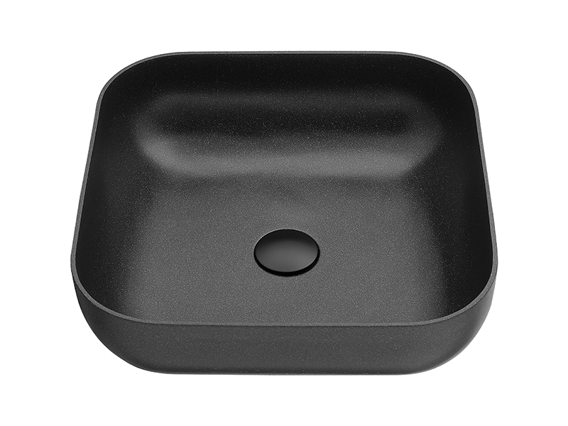 Rounded Square Modern Black Vessel Sink