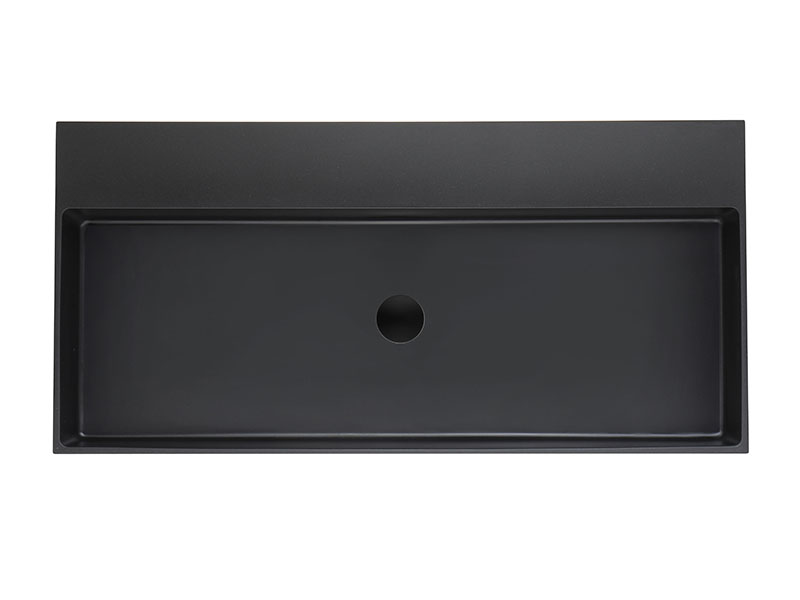Extra Long Rectangular Black Vessel Sink
