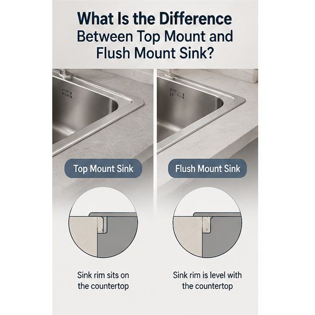 What is the Difference Between Top Mount and Flush Mount Sink?