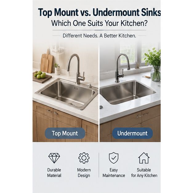 Top Mount vs. Undermount Sinks: Which One Suits Your Kitchen?
